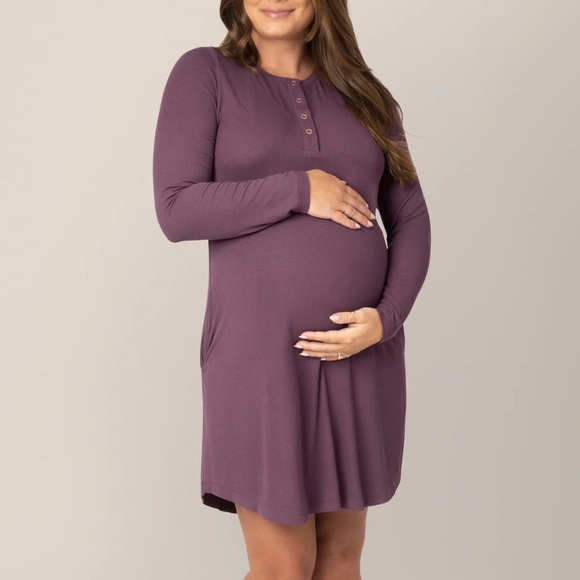 Kindred Bravely Other - Kindred Bravely Riley Ribbed Bamboo Maternity & Nursing Nightgown Size Large